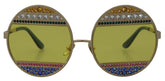 Dolce & Gabbana Gold Oval Metal Crystals Shades DG2209B Sunglasses -  Jewellery, Women -  Dolce & Gabbana.